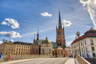 Stockholm, İsveç - Ağustos 2022: Stockholm Tarih Merkezi 'nde HDR Görüntü