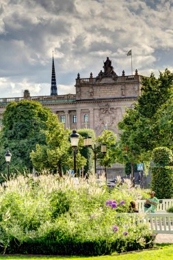 Stockholm, İsveç - Ağustos 2022: Stockholm Tarih Merkezi 'nde HDR Görüntü