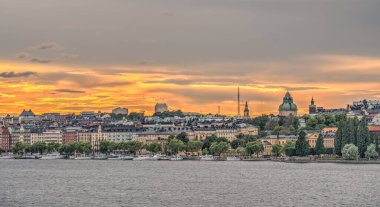 Stockholm, İsveç - Ağustos 2022: Stockholm Tarih Merkezi 'nde HDR Görüntü