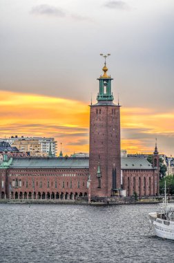Stockholm, İsveç - Ağustos 2022: Stockholm Tarih Merkezi 'nde HDR Görüntü