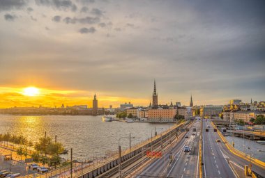 Stockholm, İsveç - Ağustos 2022: Stockholm Tarih Merkezi 'nde HDR Görüntü
