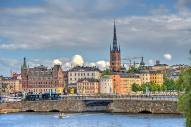 Stockholm, İsveç - Ağustos 2022: Stockholm Tarih Merkezi 'nde HDR Görüntü