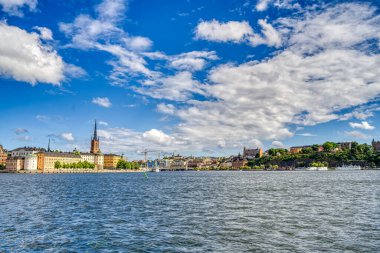 Stockholm, İsveç - Ağustos 2022: Stockholm Tarih Merkezi 'nde HDR Görüntü