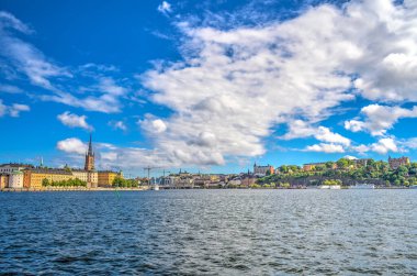 Stockholm, İsveç - Ağustos 2022: Stockholm Tarih Merkezi 'nde HDR Görüntü