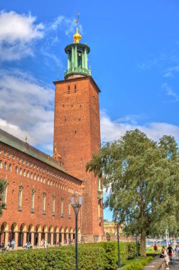 Stockholm, İsveç - Ağustos 2022: Stockholm Tarih Merkezi 'nde HDR Görüntü