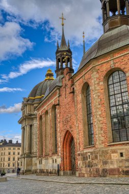 Stockholm, İsveç - Ağustos 2022: Stockholm Tarih Merkezi 'nde HDR Görüntü