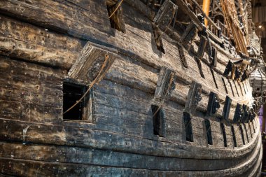 Stockholm, İsveç - Ağustos 2022: Vasa savaş gemisi, HDR Görüntü