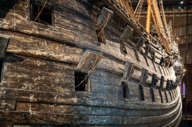 Stockholm, İsveç - Ağustos 2022: Vasa savaş gemisi, HDR Görüntü