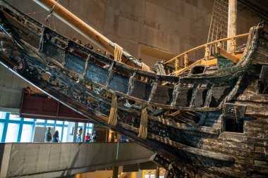 Stockholm, İsveç - Ağustos 2022: Vasa savaş gemisi, HDR Görüntü