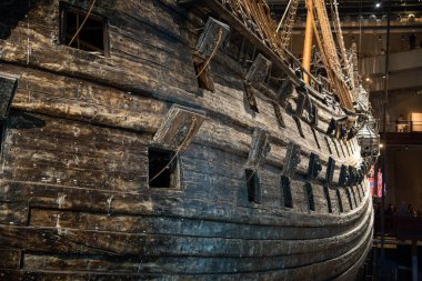 Stockholm, İsveç - Ağustos 2022: Vasa savaş gemisi, HDR Görüntü