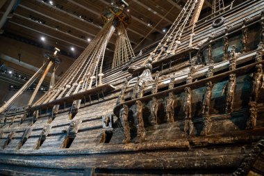 Stockholm, İsveç - Ağustos 2022: Vasa savaş gemisi, HDR Görüntü