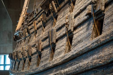 Stockholm, İsveç - Ağustos 2022: Vasa savaş gemisi, HDR Görüntü