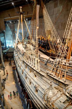 Stockholm, İsveç - Ağustos 2022: Vasa savaş gemisi, HDR Görüntü