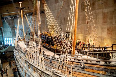 Stockholm, İsveç - Ağustos 2022: Vasa savaş gemisi, HDR Görüntü