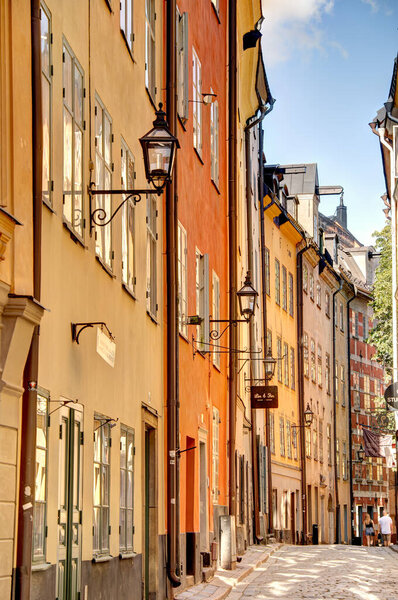 Stockholm, Sweden - August 2022 :  HDR Image made in Stockholm Historical center