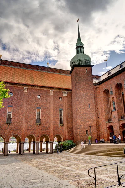 Stockholm, İsveç - Ağustos 2022: Stockholm Tarih Merkezi 'nde HDR Görüntü