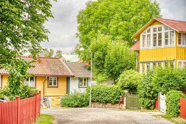 Vaxholm Suécia Agosto 2022 Pitoresca Aldeia Insular Clima Nublado Hdr — Fotografia de Stock