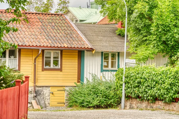 Vaxholm Σουηδία Αύγουστος 2022 Γραφικό Νησί Χωριό Συννεφιασμένο Καιρό Hdr — Φωτογραφία Αρχείου