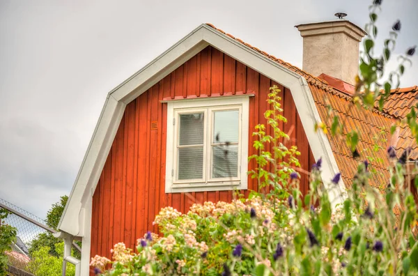 스웨덴 Vaxhell August 2022 Picturesque Island Village Cloudy Weather Hdr — 스톡 사진