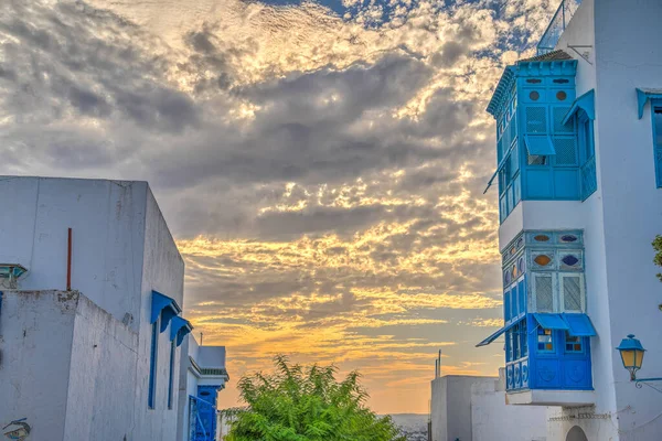 Sidi Bou Said Tunisien September 2022 Historiska Centrum Soligt Väder — Stockfoto