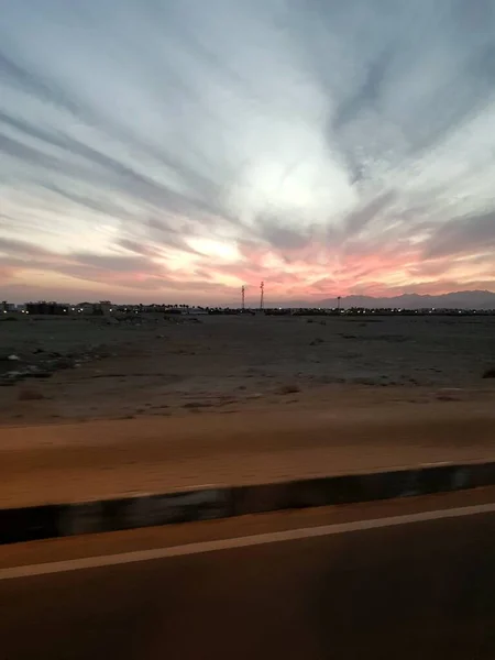 Evening Sky Desert — Fotografia de Stock