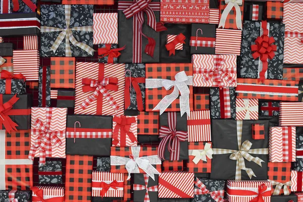 Many Christmas Gift Boxes Background Seamless Pattern — Stock Photo, Image