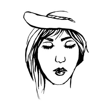 Face of human. Pretty lady