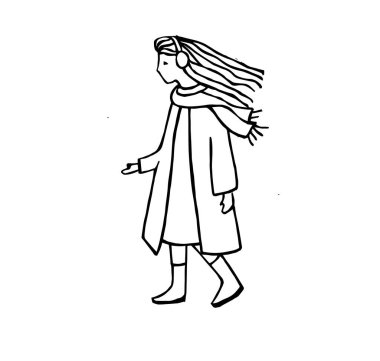 Sketch of human. Children line art