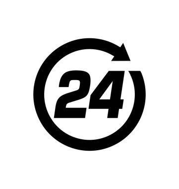 24 saat sembolü ok ile çemberde