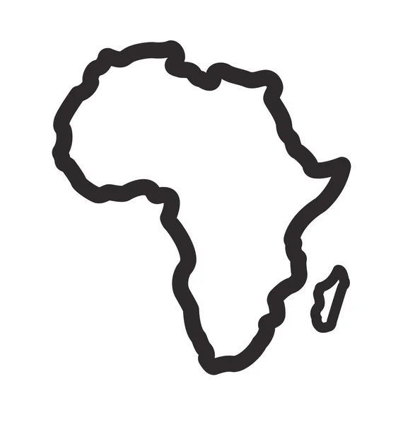 África Continente Forma Esboço Simplificado — Vetor de Stock