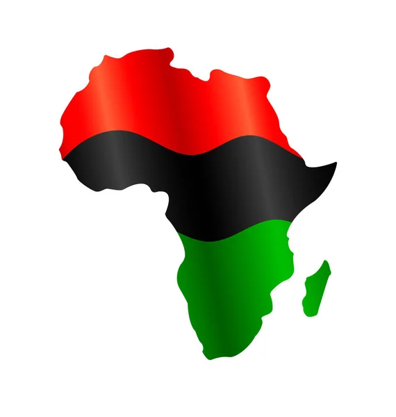África Forma Continente Com Bandeira Pan Africana — Vetor de Stock