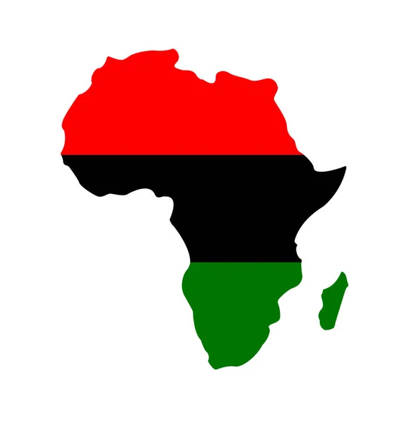 África Forma Continente Com Bandeira Pan Africana — Vetor de Stock