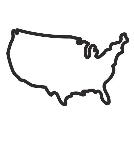 Estados Unidos Simplificado Esquema Del Mapa — Archivo Imágenes Vectoriales