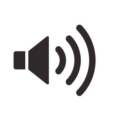 Klasik ses hoparlörü simgesi azami ses