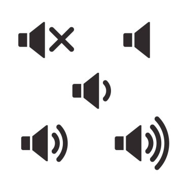 Klasik basit ses hoparlörü simgesi seti