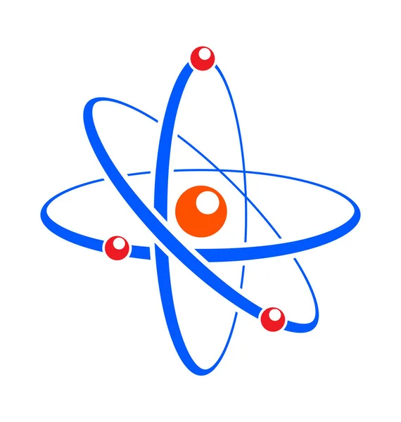 Einfaches Buntes Atom Symbol — Stockvektor