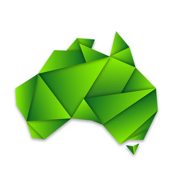 Australia Mappa Piegato Origami Carta — Vettoriale Stock
