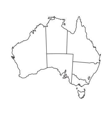 Devletlerle birlikte doğru Avustralya haritası özeti