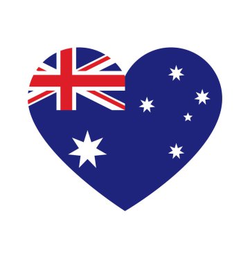 Avustralya Avustralya bayrağı kalp şeklinde.