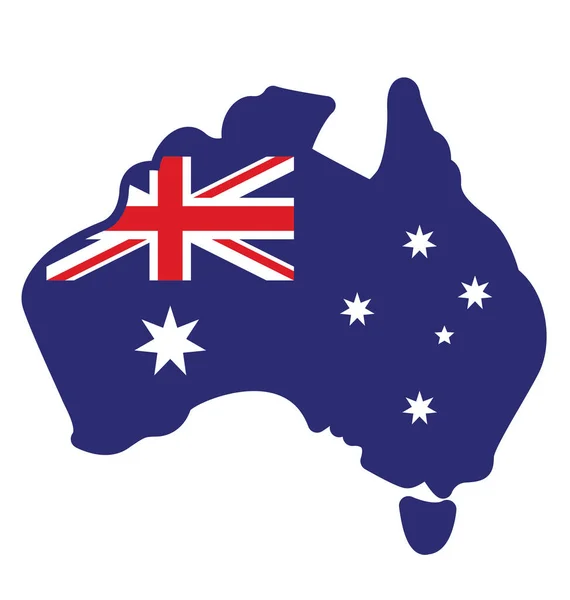 Mappa Bandiera Australia Semplificata — Vettoriale Stock