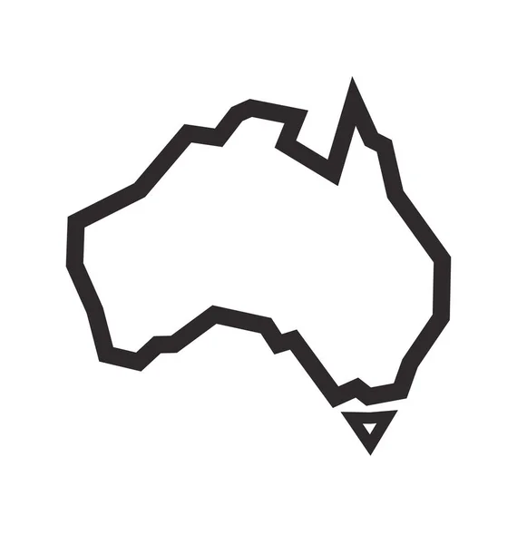 Austrália Mapa Simplificado Quadrado Geométrico —  Vetores de Stock