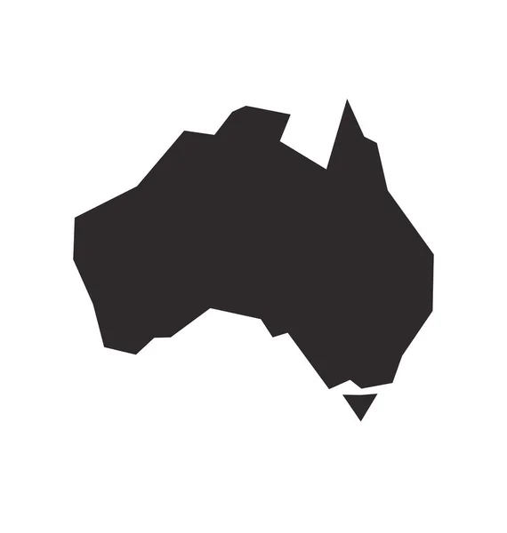 Australie Carte Géométrique Simplifiée Carré — Image vectorielle