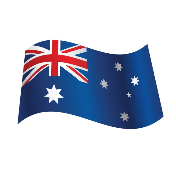 Hisnande Australisk Flagga Viftar — Stock vektor