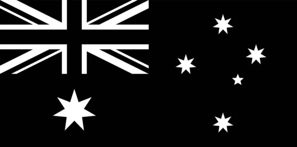 Правильный Черный Белый Флаг Австралии — стоковый вектор