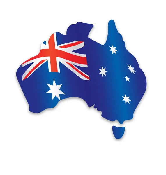 Australisk Flagga Kartform Australier — Stock vektor