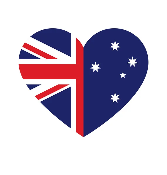 Australia Aussie Bandera Forma Corazón — Archivo Imágenes Vectoriales