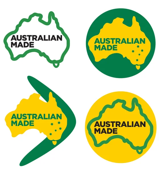 Australian Made Australia Loghi — Vettoriale Stock