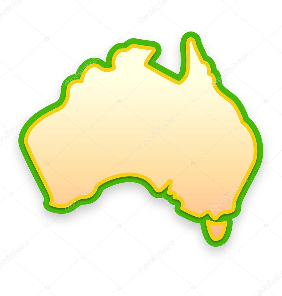 australia map simplified and stylized stylised