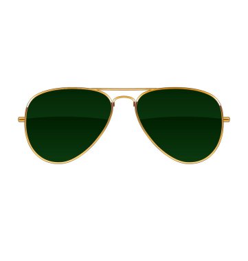 Serin havacı güneş gözlükleri yeşil lensler altın çerçeveler