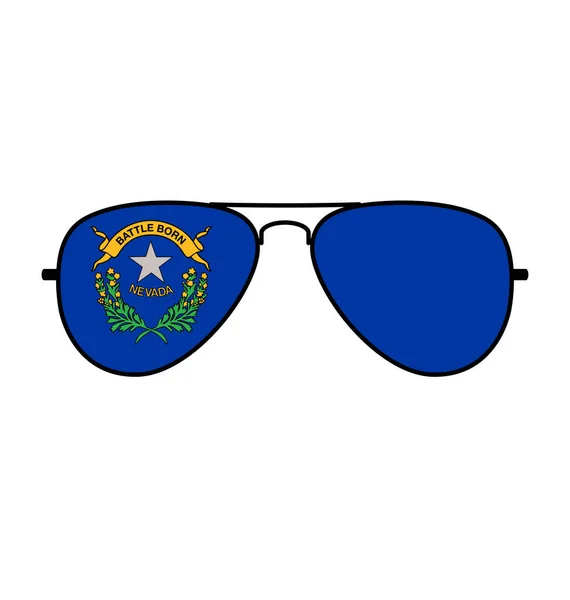Óculos Sol Aviador Legal Com Bandeira Estado Nevada —  Vetores de Stock